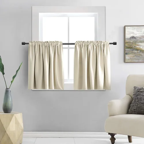 Miniatura 24 de DONREN - Cortinas blackout de 2 paneles con bolsillo para cortinero Negro