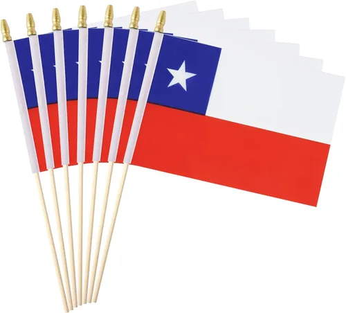 Miniatura 22 de Paquete de 12 banderas de Brasil en palos, pequeñas banderas de mano brasileñas para oficina, aula, vacaciones, decoración de fiestas