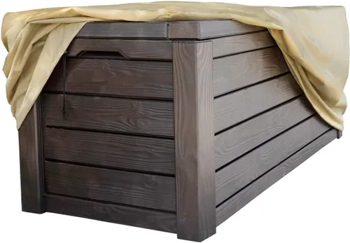 Miniatura 3 de Cubiertas resistentes para caja de cubierta, cubierta de caja de cubierta para exteriores para todas las estaciones (negro, grande)
