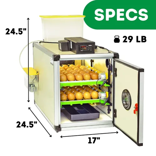 Miniatura 5 de Incubadora de Huevos Hatching Time con Giro Automático de Huevos y Control de Humedad Incubadora Digital para Aves de Corral con Capacidad para 60