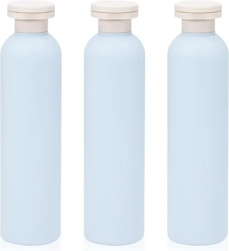 Miniatura 8 de 3 botellas de 8.8 onzas con tapa abatible, reutilizables y recargables, a prueba de fugas, para lociones, cremas faciales, champús, acondicionador