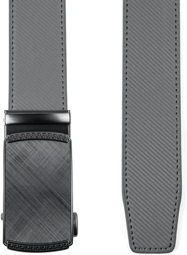 Miniatura 2 de Drowsmen Cinturón para hombre, cinturón de trinquete de cuero de 1 38 pulgadas con hebilla automática deslizante, cinturón ajustable para adaptarse