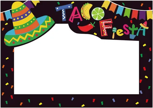 Miniatura 2 de SWYOUN Cinco de Mayo Taco Fiesta Photo Booth Props Mexican Party Supplies Decoración con marco de papel (paquete de 33)