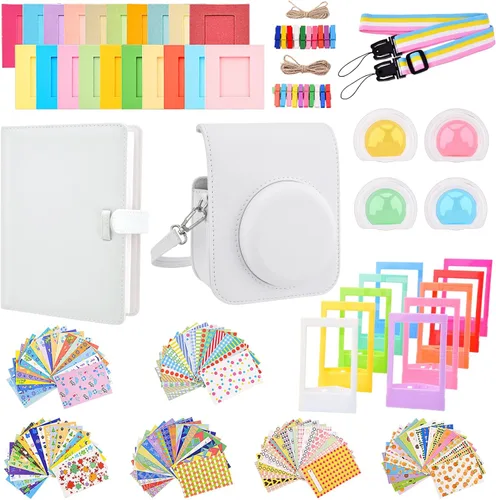 Miniatura 13 de Sunmns Mini 12 Kit de accesorios para cámara instantánea, paquete de accesorios compatible con cámara instantánea Instax Mini 12, incluye estuche