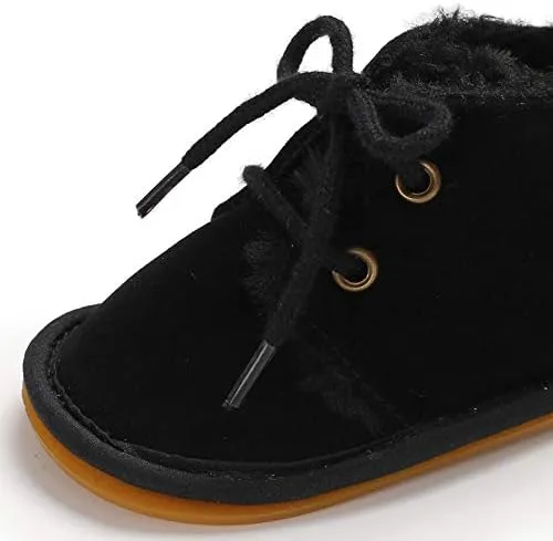 Miniatura 6 de Meckior Botar para aprender a caminar unisex, para niños y niñas, recién nacidos, terciopelo, suela de goma, zapatos antideslizantes