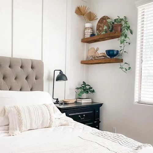 Miniatura 7 de QEEIG Estantes flotantes para pared de 23.6 pulgadas de largo, estante montado en la pared, baño, cocina, sala de estar, dormitorio, granja, A.