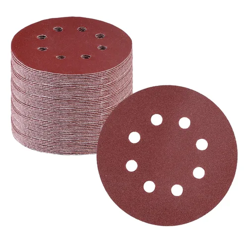 Miniatura 12 de WORKPRO Juego de discos de lija de 50 piezas – Papel de lija de 8 agujeros de 5 pulgadas, 5 grados, incluye 60, 80, 120, 240, 320 granos
