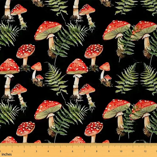 Miniatura 19 de Tela decorativa de setas lindas de Feelyou por el patio, tela de tapicería de setas de dibujos animados para sillas, tela decorativa impermeable al