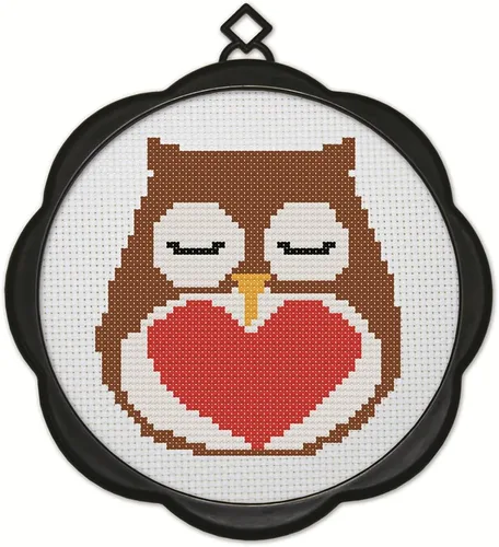 Awesocrafts Kits de punto de cruz búho 11CT patrones estampados fáciles de punto de cruz bordado de costura suministros (Owl 1)