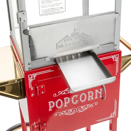 Miniatura 6 de Olde Midway - máquina de hacer palomitas estilo clásico, con hervidor de agua grande de 8 onzas, Rojo
