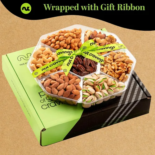 Miniatura 4 de Canastas para regalo de Pascua para adultos y niños, huevo lleno de dulces y conejito Plato con nueces gourmet (surtido de 7) Arreglo con golosinas
