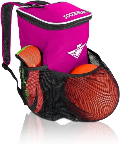 Miniatura 12 de Mochila de fútbol con compartimento para pelotas - Para niños y niñas La bolsa se adapta a todos los equipos de fútbol y equipo de gimnasio (negro)
