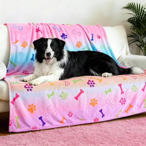 Miniatura 14 de Rezutan Mantas para Perros Grandes, Mantas de Franela para Perros y Gatos Lavables, Suave Manta para Mascotas y Funda para Jaula de Perro, Lindo