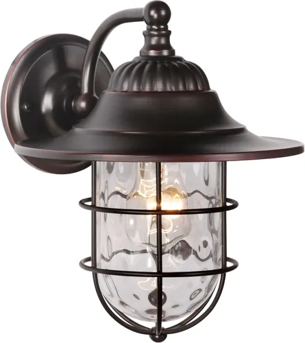 Craftmade Z5804-OBG Fairmont - Aplique de pared para exteriores, 1 luz de 100 W (8 pulgadas de ancho x 11 pulgadas de alto), bronce aceitado dorado