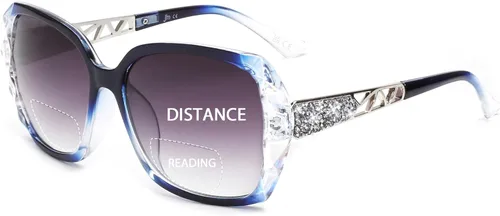 Miniatura 8 de JM Paquete de 2 Gafas de Sol de Lectura Bifocales para Mujeres de Moda Cuadradas de Gran Tamaño Lentes de Sol Lectoras para Lectura al Aire Libre