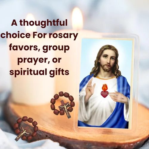 Miniatura 2 de Catholica Shop Anillo elástico de rosario de dedo católico, cuentas de oración de madera de cerezo – Paquete de 6 unidades – Hecho en Brasil