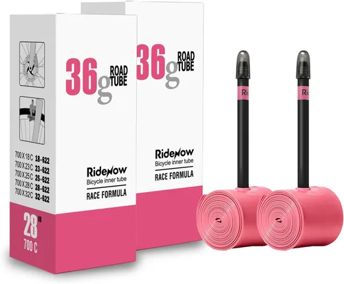 Miniatura 9 de 2 Pack Ridenow TPU Inner Tube 700 x 18-32c/32-47c Super Light for Road Bike Gravel Tubes with 45mm/65mm/85mm Presta Valves (Include Repair Patch Kit)