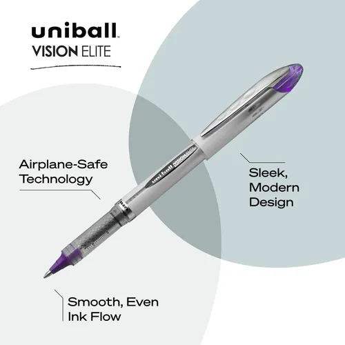 Miniatura 3 de uni-ball Vision Elite - Bolígrafos de punta redonda gruesa (1/32 de pulgada), color violeta, 12