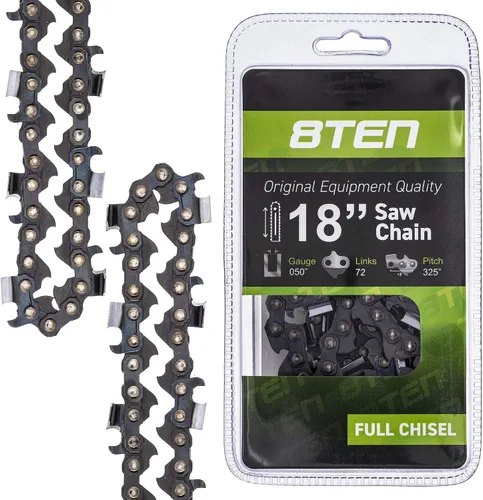 Miniatura 3 de 8TEN Barra guía de motosierra y cadena de cincel para Husqvarna 136 137 340 345 450 Rancher 20LPX072G 18 pulgadas .050 .325 72DL