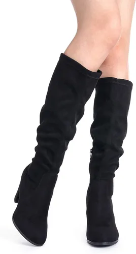 Miniatura 4 de DREAM PAIRS - Botas altas de tacón grueso para mujer largo por encima de la rodilla