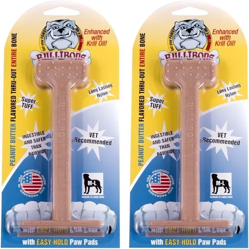 Miniatura 24 de Bullibone Juguete masticable de nailon para perros masticadores agresivos, hueso de higiene dental con sabor a tocino, juguetes duraderos