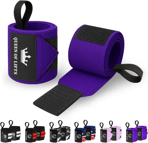 Miniatura 22 de TECEUM Weightlifting 18" & 12" Wrist Wraps with Thumb Loop – Heavy Duty Wrist Workout Braces for Men and Women – Ideal for Powerlifting, Strength