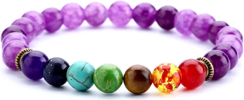 Miniatura 23 de Hamoery Pulsera de chakra de 0.315 in para hombre y mujer, 0.315 in, piedra natural, pulsera de yoga