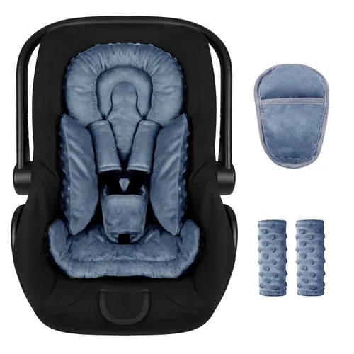 Miniatura 15 de Inserto de asiento de automóvil para niño y niña, inserto de asiento de automóvil para recién nacido 3 en 1 con almohadillas para correa, soporte
