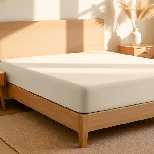 Miniatura 13 de Bare Home Sábana bajera ajustable 100 % algodón orgánico tamaño Queen, tejido de percal crujiente, ligera y transpirable, sábana bajera de bolsillo
