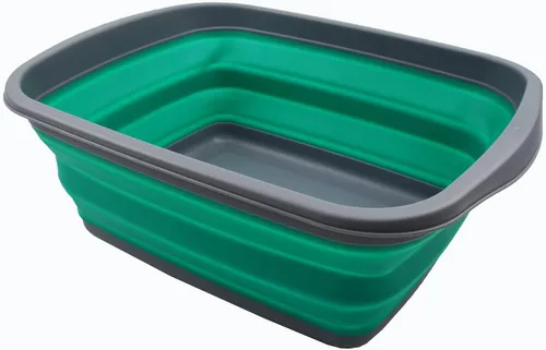 Miniatura 4 de SAMMART Juego de 2 tinas plegables de 10 L (2.6 galones) - Tina plegable para platos - Lavabo portátil - Tina de plástico que ahorra espacio
