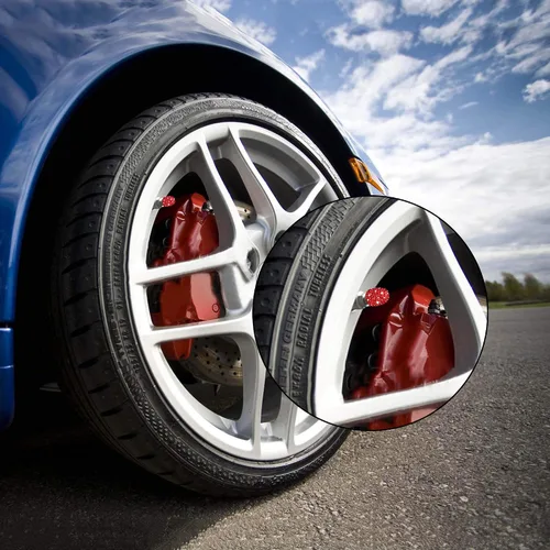 Miniatura 5 de WINKA 4 tapones para válvula de neumático de automóvil con diamantes de imitación, 1 cubierta de botón de motor de automóvil, anillo de encendido