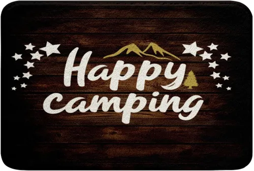 Feelyou Alfombras de baño para cámper, alfombras de baño para campamento feliz, para ducha, tina, caravana, camping, baño, antideslizantes,