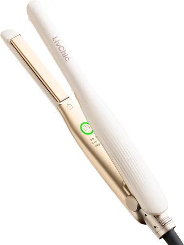Plancha plana pequeña de 1/2 pulgada para borde, pelo corto, corte Pixie y flequillo, plancha francesa para bordes con diseño antipellizcos, con