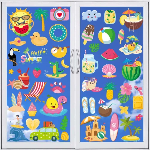 Miniatura 18 de 68 calcomanías de otoño para ventana, de doble cara, hojas de arce de otoño, calabaza, calcomanías para ventana, calcomanías para el hogar, oficina