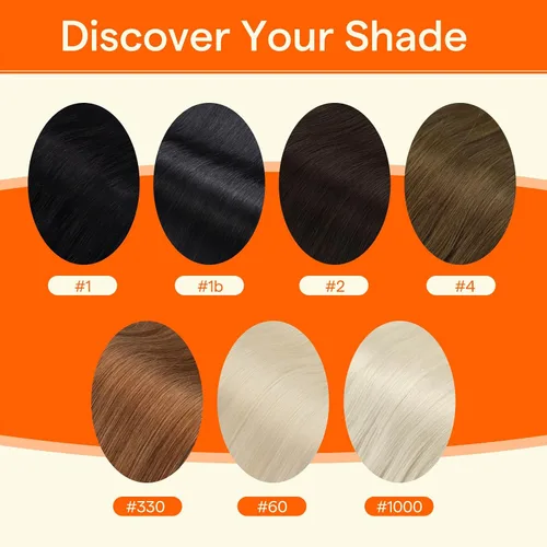 Miniatura 6 de Full Shine Ktip - Extensiones de cabello humano, 22 pulgadas, 1.76 onzas, 50 hebras de color 1 negro azabache, cabello lacio natural, mezcla sin