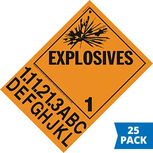 Miniatura 2 de Division 1.1A-1.3L Cartel de explosivos, redactado por 25 unidades, vinilo autoadhesivo permanente de 10.75 x 14.875 pulgadas, cumple