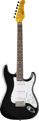 Oscar Schmidt Guitarra eléctrica SSS doble de 6 cuerdas. Negro (OS-300-BK-A)