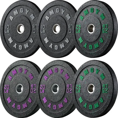 Miniatura 35 de Discos de peso olímpicos de 2 pulgadas y caucho para barras, discos para gimnasio en casa, entrenamiento de fuerza y levantamiento de pesas, 10 a