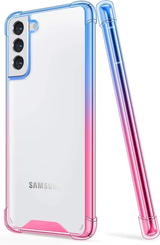 Funda para Galaxy S21 Plus - Funda protectora delgada transparente con degradado para Samsung Galaxy S21 Plus de 6.7 pulgadas 2021 (rosa azul)