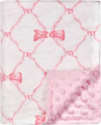 Miniatura 8 de Manta de bebé, suave manta cálida de Minky para niño o niña, manta de recepción con doble capa de respaldo punteado para recién nacidos, guardería