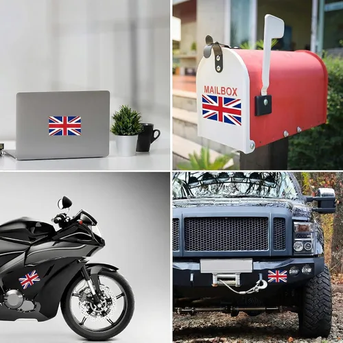 Miniatura 5 de Spy Spot Calcomanías de la bandera del Reino Unido, paquete de 4 (4 x 2.5 pulgadas), calcomanías de vinilo Union Jack para ventanas, parachoques