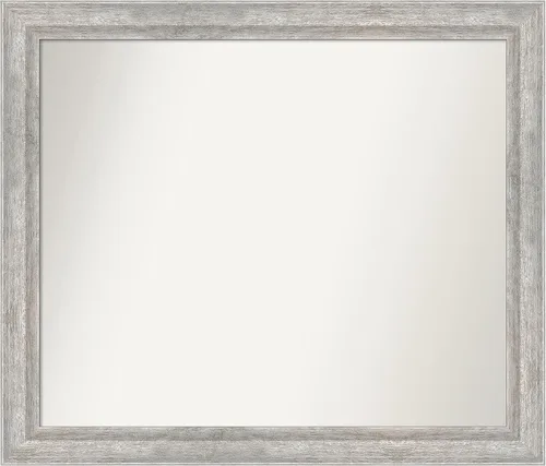 Miniatura 216 de Amanti Art Espejo de baño plateado para sobre fregadero, 23 x 23 pulgadas, espejo cuadrado plateado en ángulo, marco de madera moderno medio, se