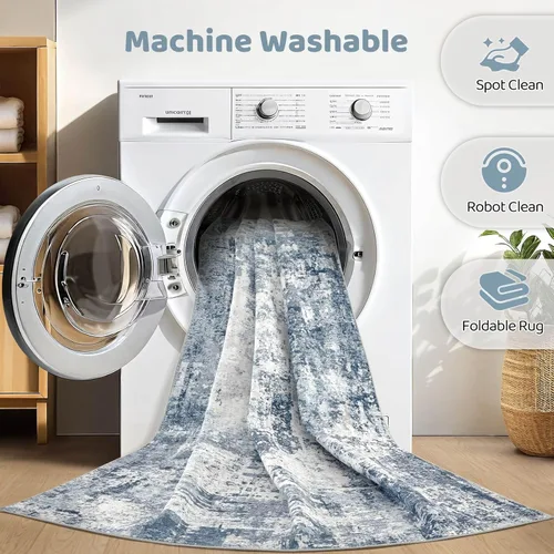 Miniatura 34 de Alfombra de pasillo lavable para cocina: 3 x 10 pies, antideslizante, abstracto, suave, moderno, resistente a las manchas, para interiores, piso