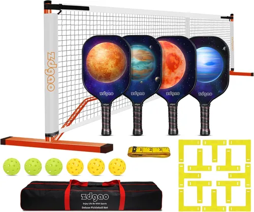 Miniatura 9 de Portable Pickleball Net Set, 22FT Regularion Size Pickle Ball Net with Paddles Set, Outdoor Pickleballs and Carry Bag, Easy Setup for Indoor