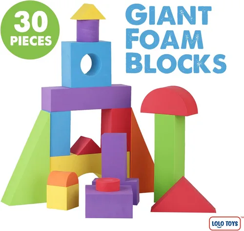 Miniatura 2 de LOLO TOYS Bloques de espuma de construcción grandes para niños pequeños – Bloques de construcción gigantes gigantes grandes (30 piezas)