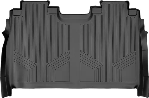 MAXLINER Alfombrillas de piso de 2ª fila, color negro para Ford F-150 SuperCrew 2015-2022 con asientos de cubo de primera fila