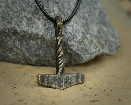 Miniatura 114 de Viking Thors Hammer Necklace Pendant - Vegvisir Aegishjalmur Helm of Awe Raven Huginn Muninn Pendant Necklace Amulet Talisman - Thor Necklace