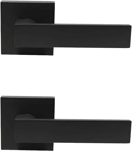 Miniatura 67 de Probrico Paquete de 4 manijas de puerta simuladas en negro mate, manijas interiores que no giran, manijas reversibles resistentes para interiores