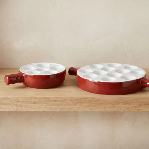 Miniatura 4 de Plato de cerámica para hornear, para aperitivos, caracoles a la parrilla, vieiras, vajilla de 6.22 pulgadas (2 piezas) con asa, apta para horno