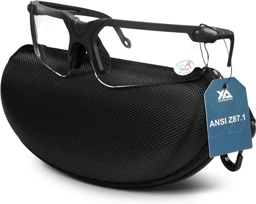 Xaegistac Gafas de disparo con estuche Gafas de seguridad antivaho para cazadores para adultos Transparente